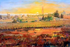 Saint Emilion, with vines painting the