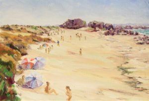 Paintings of beaches in France