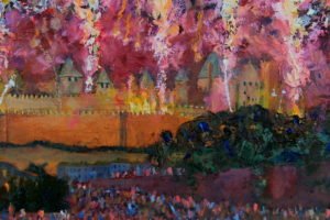 Carcassonne tableaux, feux d'artifice, fireworks
